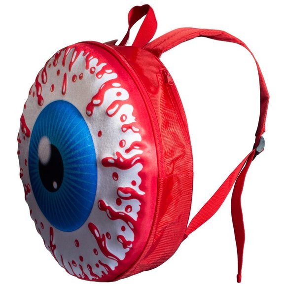 Gothic Punk Red Eyeball Blue Iris Backpack NWT - Picture 3 of 5